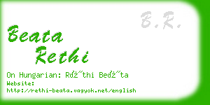 beata rethi business card